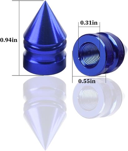 Car Tire Valve Caps, 8 Pack Spike Aluminium Alloy Auto Air Pressure Stem Caps, Universal Dust-Proof Car Tire Valve Trim Accessories, Fit for Cars, Trucks, SUVs and Motorcycles (Black) in Saudi Arabia
