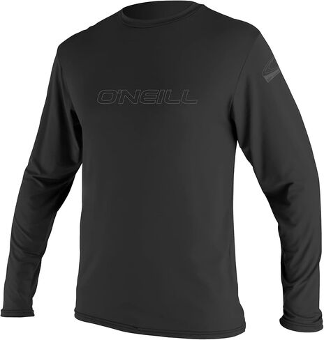 O'Neill Wetsuits Men's Basic Skins UPF 50+ Long Sleeve Sun Shirt, Large Black/Graphite in Saudi Arabia
