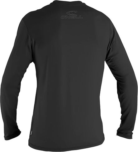 O'Neill Wetsuits Men's Basic Skins UPF 50+ Long Sleeve Sun Shirt, Large Black/Graphite in Saudi Arabia