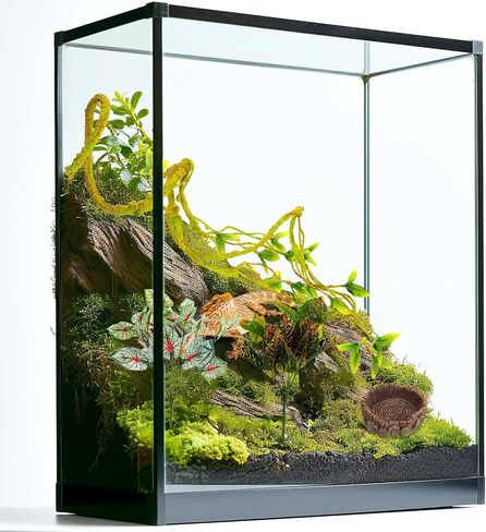 تشتمل ملحقات خزان FineCheer Leopard Gecko على نبات الزواحف الاصطناعية المعلقة ونباتات الزواحف والزواحف وأوعية الطعام والماء ومقياس الحرارة الرقمي للرطوبة لسحلية التنين وأفعى أبو بريص in Kuwait