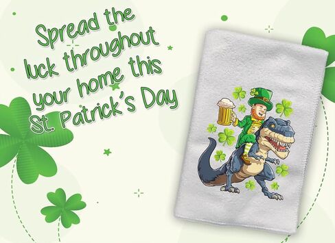 St Patricks Day Kitchen Dish Tea Towel Decoration | Decorative Bathroom Hand Decor | Holiday Shamrock Gnomes Bath Towels | Spring Winter Green Home Decor | Saint Patrick's Day Paddy's Day Paddys in Kuwait