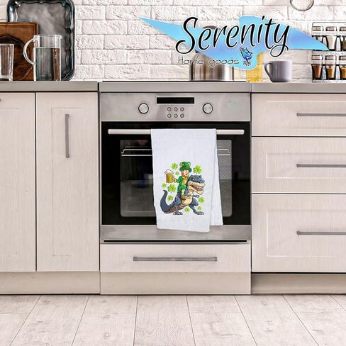 St Patricks Day Kitchen Dish Tea Towel Decoration | Decorative Bathroom Hand Decor | Holiday Shamrock Gnomes Bath Towels | Spring Winter Green Home Decor | Saint Patrick's Day Paddy's Day Paddys in Kuwait