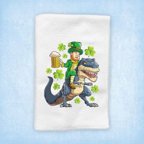 St Patricks Day Kitchen Dish Tea Towel Decoration | Decorative Bathroom Hand Decor | Holiday Shamrock Gnomes Bath Towels | Spring Winter Green Home Decor | Saint Patrick's Day Paddy's Day Paddys in Kuwait