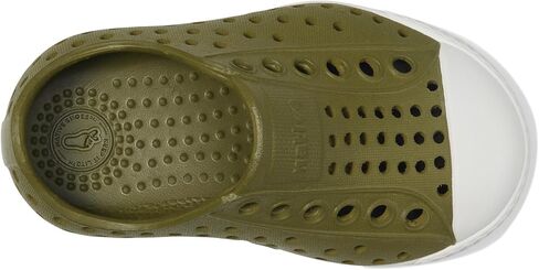 Native Shoes Kids Jefferson (طفل صغير/طفل صغير) - الجزء العلوي والبطانة من مادة EVA - ثقوب للتحكم في درجة الحرارة أخضر روكي/أبيض صدفي 4 طفل صغير M in Kuwait