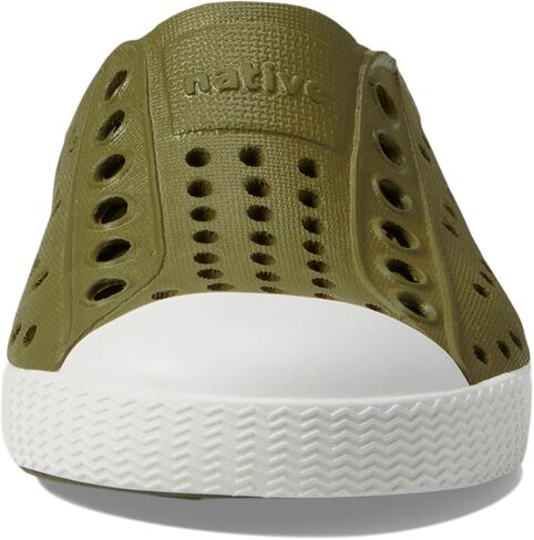 Native Shoes Kids Jefferson (طفل صغير/طفل صغير) - الجزء العلوي والبطانة من مادة EVA - ثقوب للتحكم في درجة الحرارة أخضر روكي/أبيض صدفي 4 طفل صغير M in Kuwait