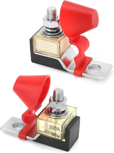 QWORK 300A 58V Terminal Mount Fuse Block Kit with Stainless Steel Studs - Waterproof Cap - Thermoplastic PPS High Temp Resistant - for New Energy Vehicles, RVs, Boats, and Industrial Applications in Saudi Arabia