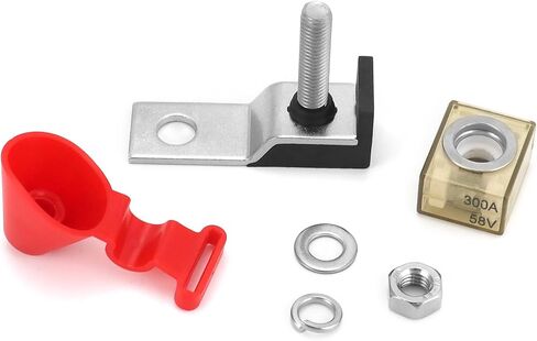 QWORK 300A 58V Terminal Mount Fuse Block Kit with Stainless Steel Studs - Waterproof Cap - Thermoplastic PPS High Temp Resistant - for New Energy Vehicles, RVs, Boats, and Industrial Applications in Saudi Arabia