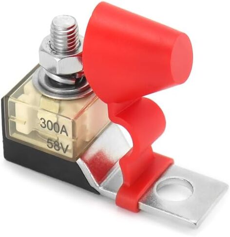 QWORK 300A 58V Terminal Mount Fuse Block Kit with Stainless Steel Studs - Waterproof Cap - Thermoplastic PPS High Temp Resistant - for New Energy Vehicles, RVs, Boats, and Industrial Applications in Saudi Arabia