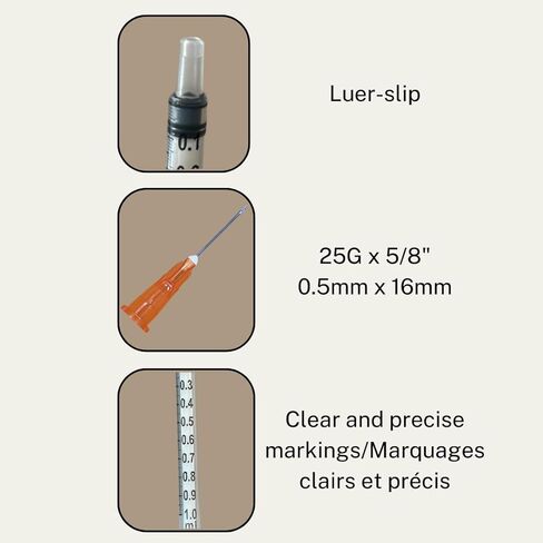 1cc 25G x 5/8 "حقنة بيطرية طبية لور زلة السل، 100 قطعة/صندوق 01TB2516 in Kuwait