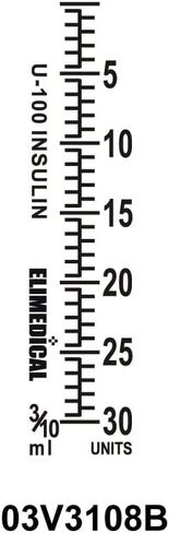 Elimedical Veterinary Insulin Syringe U-100 0.3cc (ml), 31G x 5/16 inch (7.9mm), Individually Packed, for Pet Cat or Dog, 100 per box, 03V3108B in Saudi Arabia