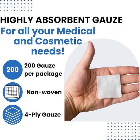 2x2 Gauze Pads, Non-Woven Sponges, Dental Gauze, Gauze Sponges for First Aid Kits, Gauze Pads - Medical Gauze Pads All-Purpose Non-Sterile Pads, All Purpose Gauze Sponges in Saudi Arabia