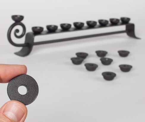 RTZEN محددة وتناسب فقط RT-Zen Menorah | 9 × حشوات Menorah لشموع Hanukkiah القياسية بقطر 5/16 (0.31 بوصة، 8 مم) - خاصة بـ RT-Zen Menorahs in Saudi Arabia