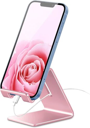 Phone Stand, Aluminum Phone Holder for iPhone 15 14 13 12 11 X 8 7 6 Plus 5, Tablet, Samsung, Huawei, Suitable for All Smartphones, Adding a Touch of Style to Your Office Decor. (Black) in Saudi Arabia