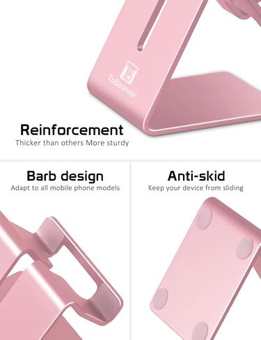 Phone Stand, Aluminum Phone Holder for iPhone 15 14 13 12 11 X 8 7 6 Plus 5, Tablet, Samsung, Huawei, Suitable for All Smartphones, Adding a Touch of Style to Your Office Decor. (Black) in Saudi Arabia