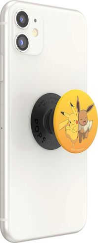 PopSockets PopGrip: قبضة قابلة للتبديل للهواتف والأجهزة اللوحية - بوكيمون - إيفي وبيكاتشو، برتقالي/أصفر in Saudi Arabia