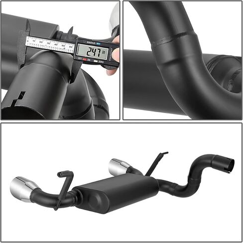 DNA MOTORING CBE-UR-016 Stainless Steel Axle Back Dual Muffler Exhaust System [Compatible with 18-22 Wrangler JL 2.0L 3.6L Engines,4" OD IN/ 2.5" OD Inlet/ 2.5" OD Outlet] in Saudi Arabia