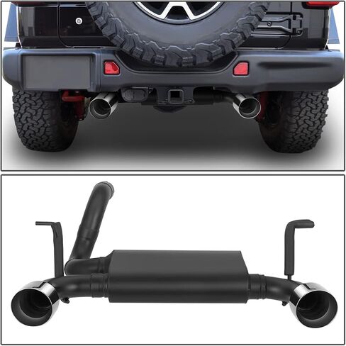 DNA MOTORING CBE-UR-016 Stainless Steel Axle Back Dual Muffler Exhaust System [Compatible with 18-22 Wrangler JL 2.0L 3.6L Engines,4" OD IN/ 2.5" OD Inlet/ 2.5" OD Outlet] in Saudi Arabia