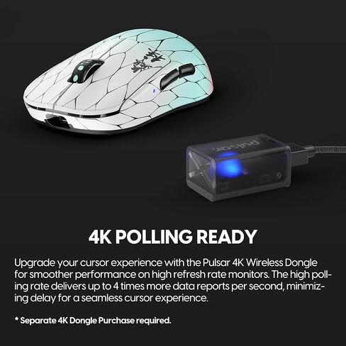 [Pulsar x Demon Slayer] X2V2 Mini Wireless Gaming Mouse, Ultra Lightweight Collectible Mouse, Symmetrical PC Mac Computer Mice, Optical Switch, 2.4 Ghz 1 ms, KAMADO NEZUKO (Superglide Included) in Kuwait