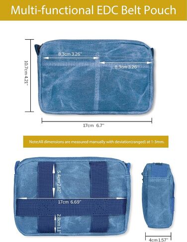 Sayram SP8 Belt Pouch for Men, EDC Bellt Pouch with Zipper, Waist Pack EDC Pouch for Multitool, Flashlight, Knives, Cards, Phone, Waxed Canvas EDC Organizer Pouch for Belt in Saudi Arabia