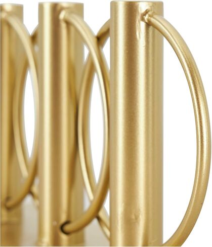 Deco 79 Metal Overlapping Circular Ring Candelabra, 11" x 3" x 5", Gold in Saudi Arabia