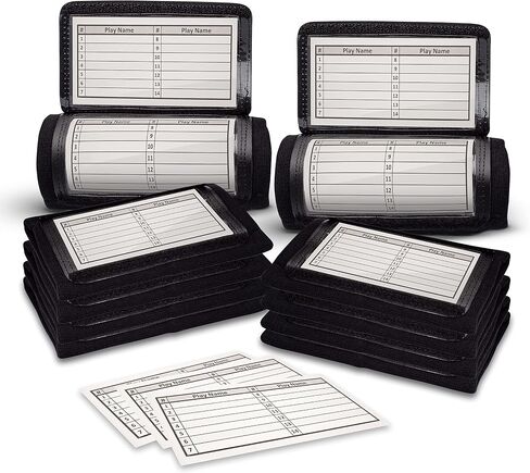 GSM Brands Quarterback (QB) Play Wristband - Youth Size - Pro Football Armband Playbook - 10 Pack (Black) in Saudi Arabia