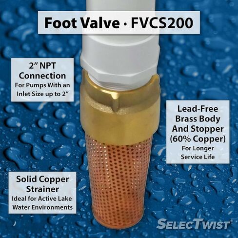 FOOT VALVE - 2" One-Way With ZEBRA MUSSEL Strainer Made of Solid Copper - For Your Irrigation Pump in Saudi Arabia