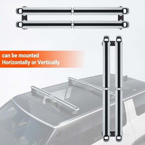 Klutchtech Cargo Crossbars Mount Plates for R1T/R1S 2022 2023 2024, Roof Rack Crossbars Wall Mount Custom Compatible with R1T/R1S Accessories 2022-2024（Black） in Saudi Arabia