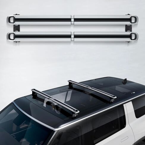 Klutchtech Cargo Crossbars Mount Plates for R1T/R1S 2022 2023 2024, Roof Rack Crossbars Wall Mount Custom Compatible with R1T/R1S Accessories 2022-2024（Black） in Saudi Arabia