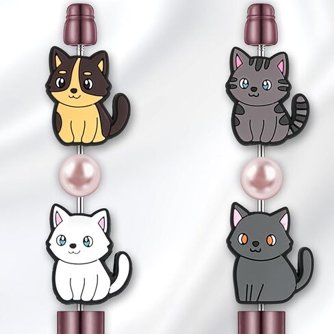 Cat Focal Beads for Pens, Silicone Focal Beads Bulk for Bead Pens Keychain Bracelet Jewelry Making (8Pcs Cats) in Saudi Arabia