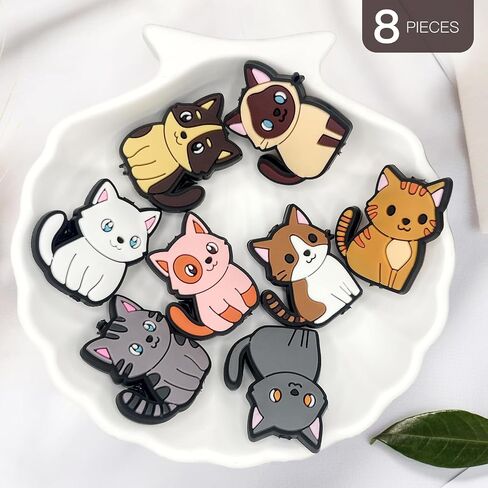 Cat Focal Beads for Pens, Silicone Focal Beads Bulk for Bead Pens Keychain Bracelet Jewelry Making (8Pcs Cats) in Saudi Arabia