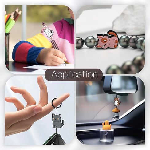 Cat Focal Beads for Pens, Silicone Focal Beads Bulk for Bead Pens Keychain Bracelet Jewelry Making (8Pcs Cats) in Saudi Arabia