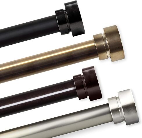 قطعة علوية من Rod Desyne 4837-995 بقطر 3/4 بوصة. 120-170 بوصة - مجموعة قضبان ستارة واحدة من النيكل الساتان in Saudi Arabia