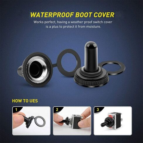 10Pcs Set 12mm Toggle Switch Waterproof Rubber Resistance Boot Cover Cap Hi-Q in Saudi Arabia