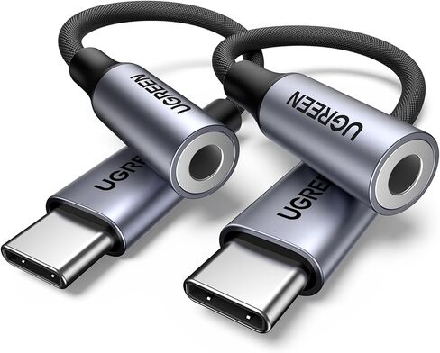 UGREEN 2 حزمة من محول الصوت USB C إلى 3.5 ملم من النوع C إلى سماعة الرأس Aux Jack Dongle 24bit/96k هرتز HiFi DAC كابل سلك متوافق مع iPhone 15 Pro Max/15 Pro/15 Plus، iPad، Galaxy S24 Ultra، Pixel 7، رمادي in Saudi Arabia