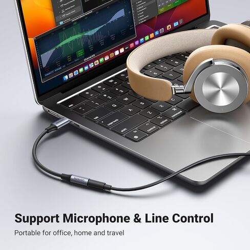 UGREEN 2 حزمة من محول الصوت USB C إلى 3.5 ملم من النوع C إلى سماعة الرأس Aux Jack Dongle 24bit/96k هرتز HiFi DAC كابل سلك متوافق مع iPhone 15 Pro Max/15 Pro/15 Plus، iPad، Galaxy S24 Ultra، Pixel 7، رمادي in Saudi Arabia