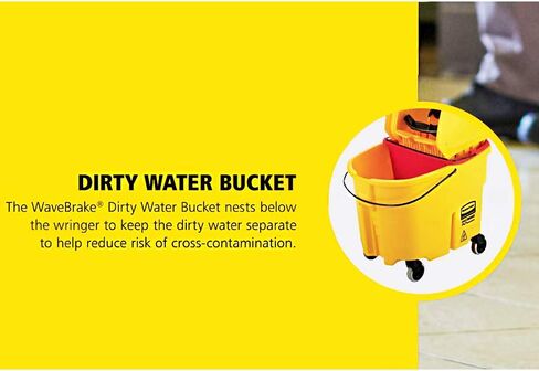 دلو مياه متسخ من منتجات ربرميد التجارية لجهاز WaveBrake 2.0 35 Qt. نظام دلو الممسحة، سعة 18 لترًا، أحمر، 14 بوصة × 9.8 بوصة × 15.2 بوصة in Kuwait