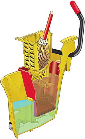 دلو مياه متسخ من منتجات ربرميد التجارية لجهاز WaveBrake 2.0 35 Qt. نظام دلو الممسحة، سعة 18 لترًا، أحمر، 14 بوصة × 9.8 بوصة × 15.2 بوصة in Kuwait