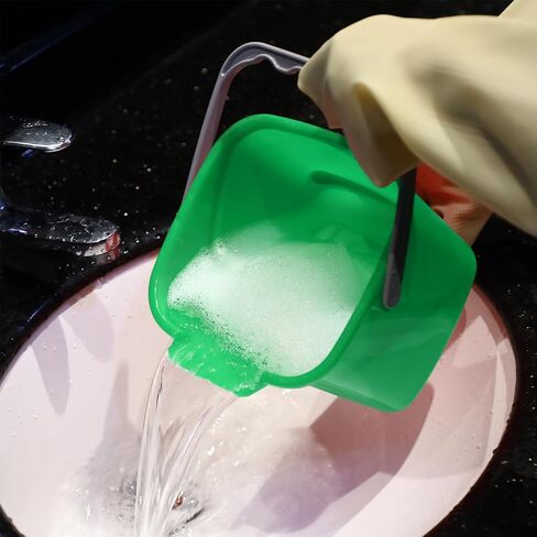 Yaomiao 4 Pcs Cleaning Bucket 3 Quart Small Sanitizing Square Bucket Detergent Pail with Measurements Spout and Handle for Home Commercial Use Restaurant Kitchen Office School (Green) in Saudi Arabia