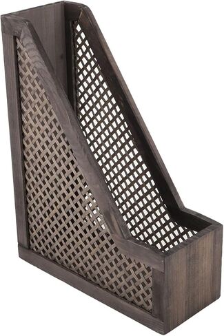 JJSQ حامل Magezine خشبي منظم مجلد الملفات مع ديكور الخيزران ديكور سطح المكتب كتاب Magezine حامل رف للمنزل والمكتب الطبيعي in Kuwait