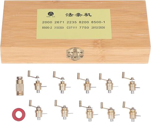 Gugxiom Watch Mainspring Winder Set, Brass DIY Watchmaker Tools, Bamboo Box Body Wristwatch Repairing Kit for Watchmaker, Watch Mainspring Winder Repair Tools for Watch Mainspring Repair in Saudi Arabia