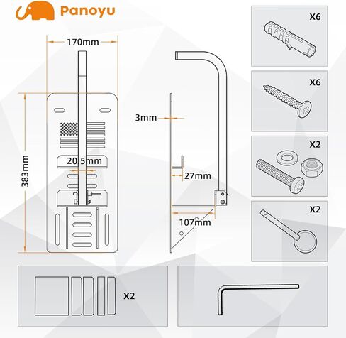 Panoyu Wrangler باب شماعات الباب والشماعات العلوية رف تخزين صلب لـ 1987-2024 Wrangler YJ TJ JK JL و2021 Gladiator JT، نمط العلم الأمريكي، عبوتان in Kuwait