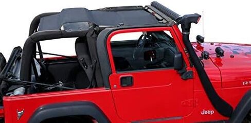 Badass Moto لسيارة Jeep Sunshade لسيارة Jeep Wrangler Top Mesh. 1997-2006 TJ (الجبهة) يبقيك هادئًا. يقلل من الأشعة فوق البنفسجية + الرياح والضوضاء. من السهل تركيب غطاء الشمس بدون أدوات لإكسسوارات هدايا محبي سيارات الجيب in Saudi Arabia