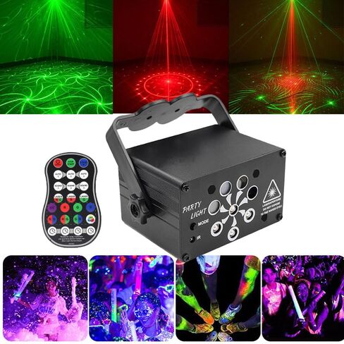 DJ Disco Stage Party Lights - UV Laser Light Effect RGB Led Sound Activated Strobe Lighting with Remote Control for Indoor Christmas Halloween Karaoke Pub KTV Bar Dance Birthday Wedding in Saudi Arabia