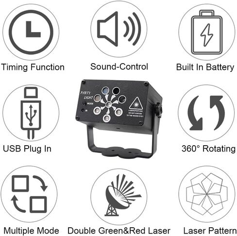 DJ Disco Stage Party Lights - UV Laser Light Effect RGB Led Sound Activated Strobe Lighting with Remote Control for Indoor Christmas Halloween Karaoke Pub KTV Bar Dance Birthday Wedding in Saudi Arabia
