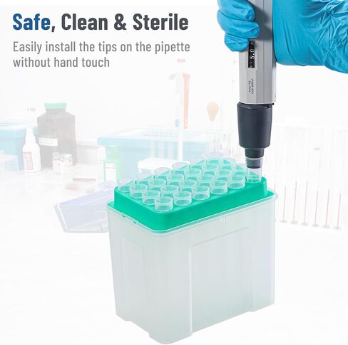 أطراف ماصة eLabPal 5 مل، أطراف ماصة دقيقة عالمية معقمة، خالية من DNase/RNase، غير بيروجينية، احتفاظ منخفض، أطراف ماصة قابلة للتعقيم 5000 ميكرولتر مع صندوق مناسب لإبندورف (24 نصيحة/رف، 1 رف) in Kuwait