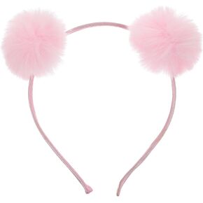LOGOFUN Pompom Ball Headband Fluffy Ball Hairhoop أفخم آذان القط عصابات الشعر للنساء الفتيات عيد الميلاد عيد الميلاد تأثيري حزب زي الملحقات - الوردي 6.6X5.1X2.3in in Kuwait