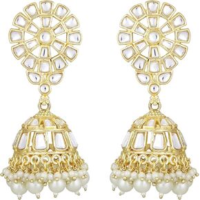 Aheli Jhumka Jhumki Kundan Earrings Ethnic Traditional Wedding Party Fashion Jewelry Gift for Women in Saudi Arabia