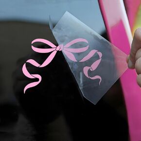 Pink Aesthetic Bow Car Decals Funny Girly Inspiration, Self-Love Humorous Car Window Accessories Affirmations Vinyl Waterproof 6 Inches Bumper Decal Gift for Mom Dad Friend Coworker in Saudi Arabia