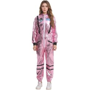 زي رائد الفضاء LMYOVE للنساء بأكمام طويلة مع حزام قابل للتعديل ورقع لحفلات الهالوين التنكرية in Kuwait