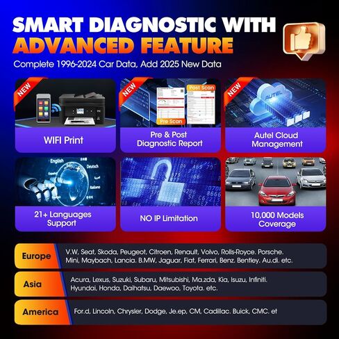 Autel Scanner MaxiDIAG MD906 PRO أداة تشخيص جميع الأنظمة، 2025 MD906PRO Bluetooth Lite Ver. MaxiCOM MK808S MX808S، ترقية MD808Pro MD906 MD806، CAN FD، 11 خدمة، بدون رسوم اشتراك، FCA in Kuwait